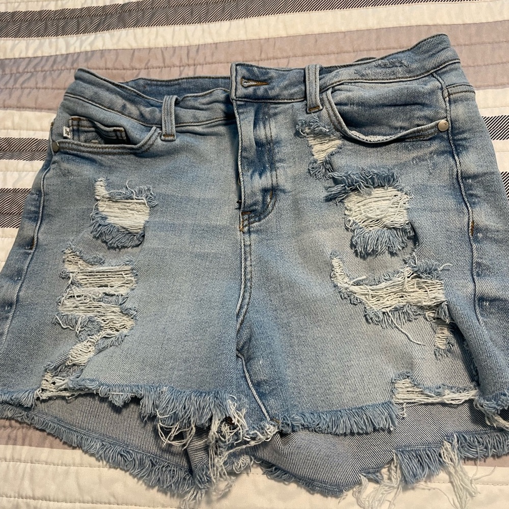 Judy Blue Light Blue Distressed Jean Shorts